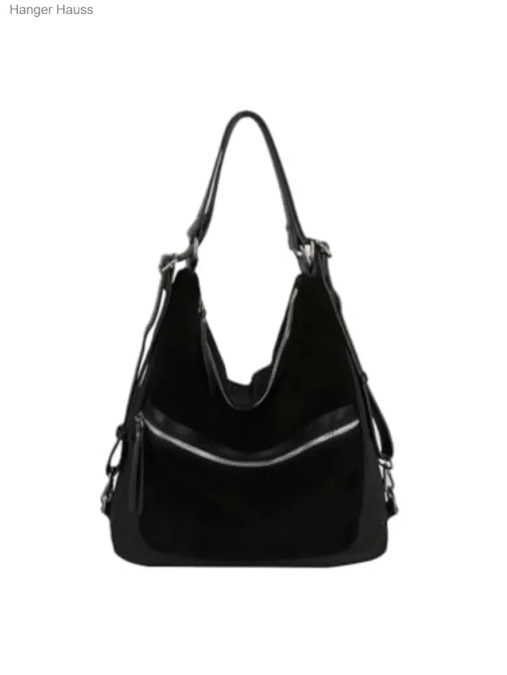 Convertible Shoulder Hobo Backpack Vegan Suede Travel Bag